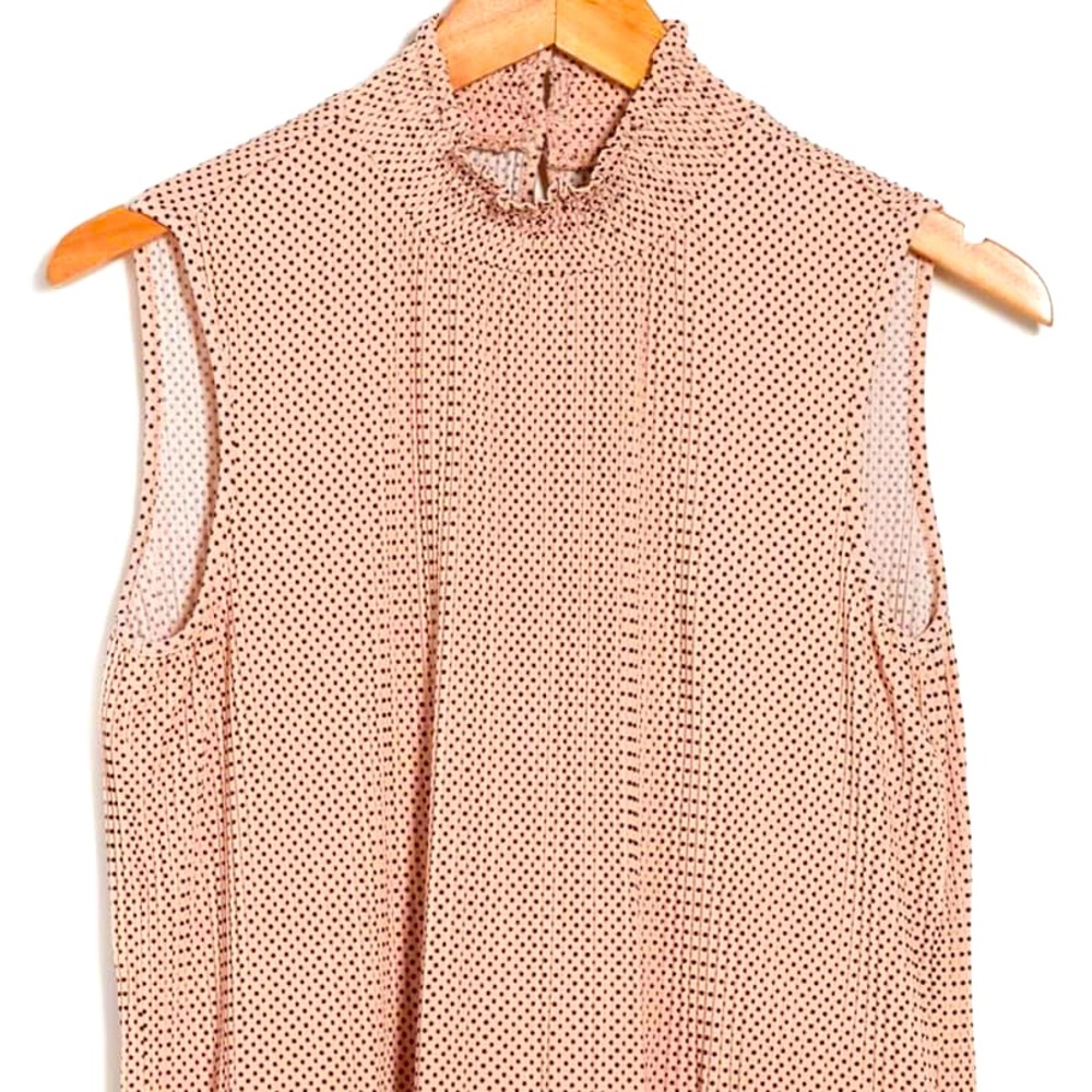 Adriana Pappell polka dot crew neck tank